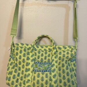 Vera Bradley Green Travel Bag with Floral Design
